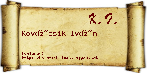 Kovácsik Iván névjegykártya